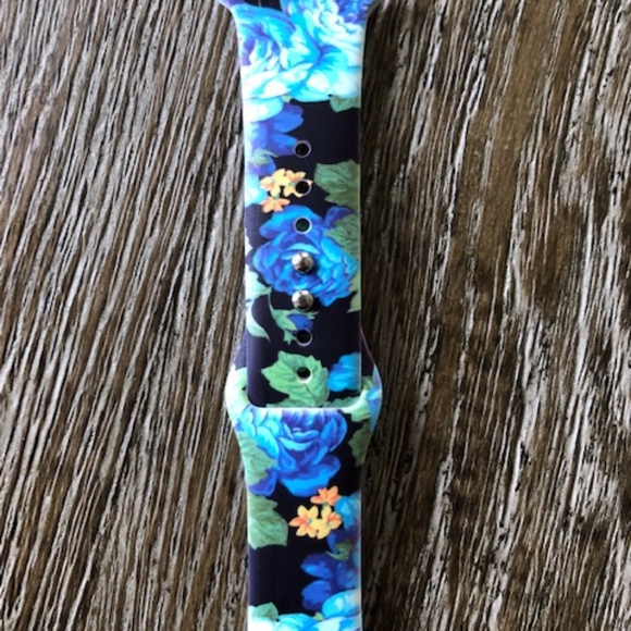 Floral Silicone Apple Smart Watch Bands - Picture 3 of 7